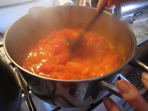 Tomato sauce cooking