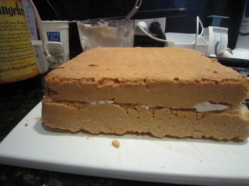 Sandwich cake together