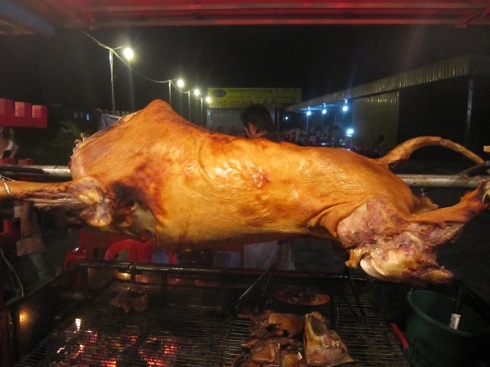 Cow on a spit in Siem Reap