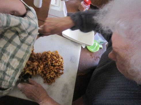 Almonds on Marble Slab