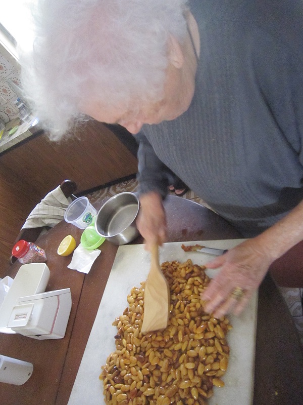 Nonna shaping the torrone
